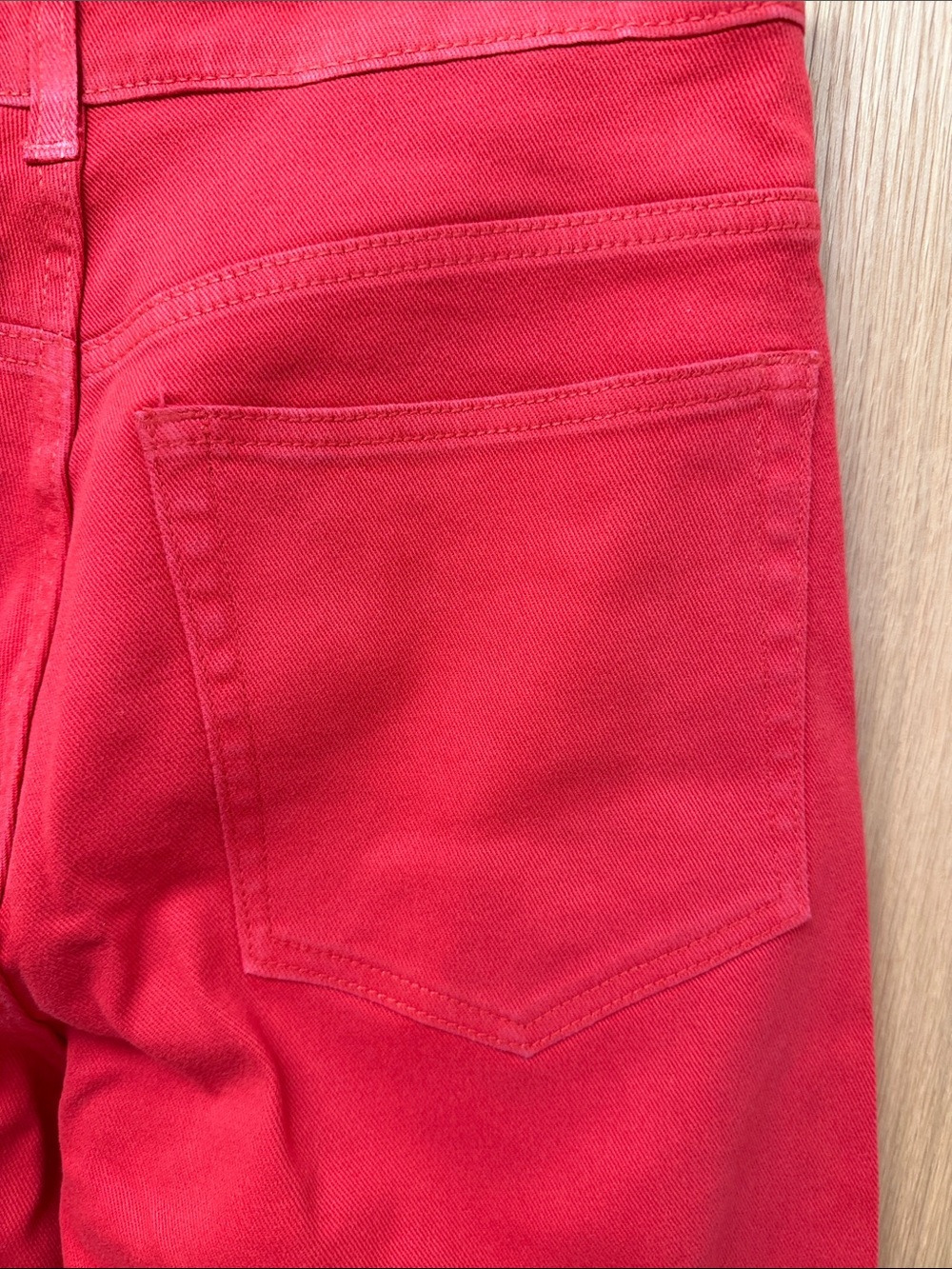 H&M Divided Wide Leg Bright Tomato Red Jeans Y2K Style Denim Size 12 - Picture 6 of 8